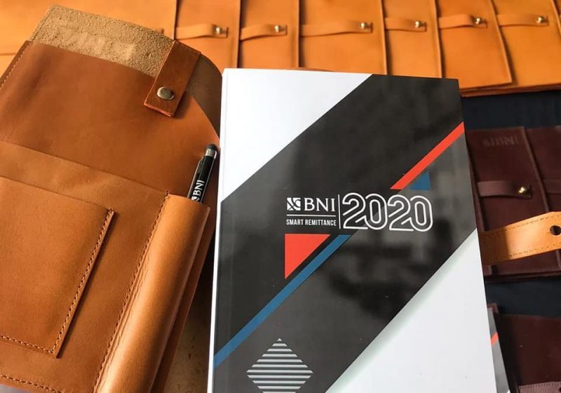 Souvenir Bank BNI - Seminar Kit Cover Buku Agenda - Garut Kulit